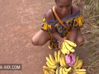 Black banana seller darling seduced for a incredible x rated video